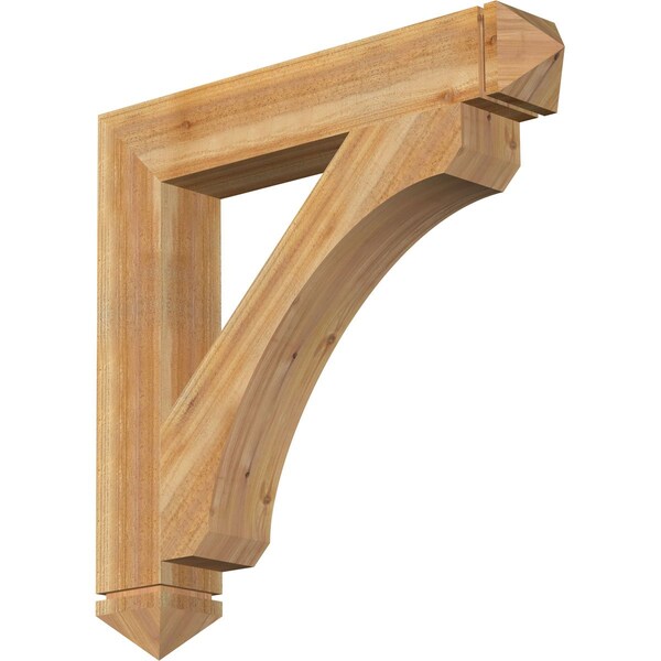 Ekena Millwork Legacy Arts & Crafts Rough Sawn Bracket, Western Red Cedar, 6"W x 38"D x 38"H BKT06X38X38LEC03RWR - main